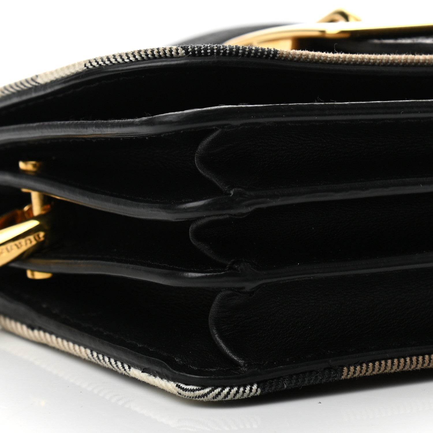 Burberry House Check Bridle Calfskin Small Madison Buckle Bag Black 9 of 11