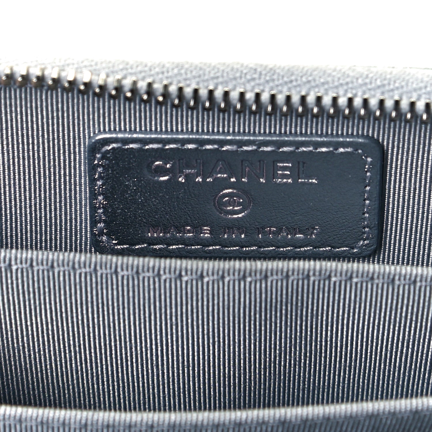 Chanel Gradient Metallic Calfskin Quilted Zip Around Coin Purse Wallet Silver Blue Yellow Purple 5 of 9