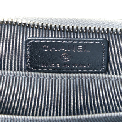 Chanel Gradient Metallic Calfskin Quilted Zip Around Coin Purse Wallet Silver Blue Yellow Purple 5 of 9