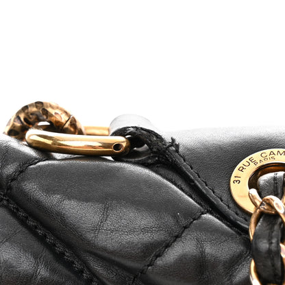 Chanel Aged Calfskin Quilted Medium Pondichery Flap Black 17 of 17