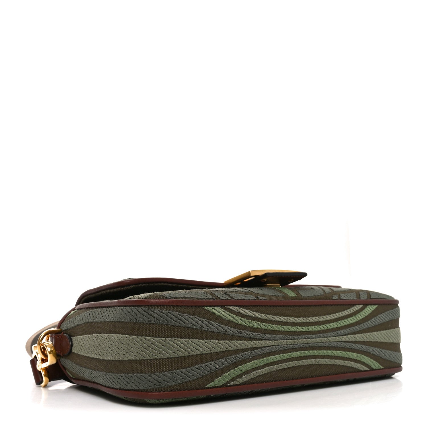 Fendi X SARA COLEMAN Canvas Vitello King FF Fish Eye Embroidered Baguette Amazzonia Ghianda 4 of 10
