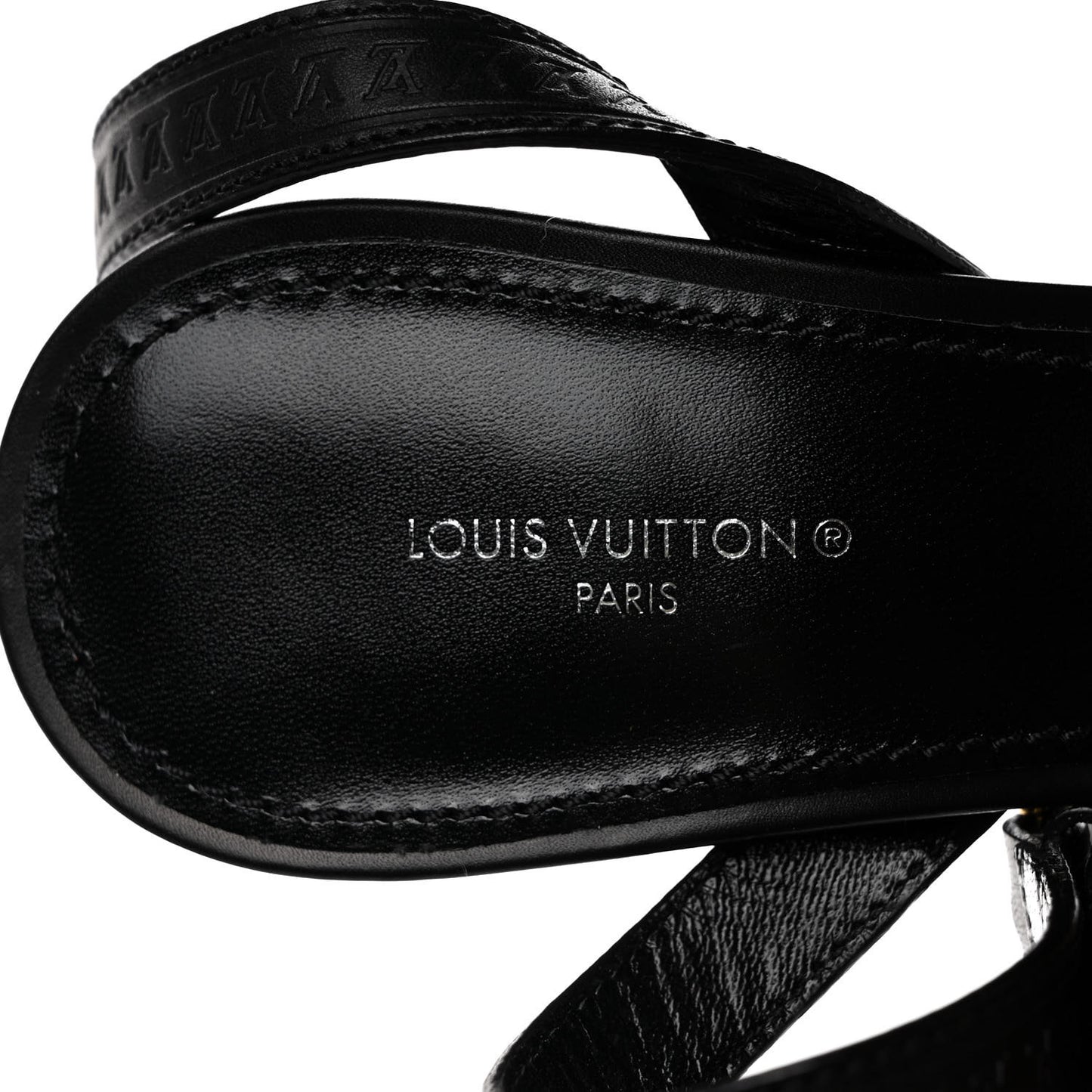 Calfskin Monogram Silhouette Sandals 38 Black