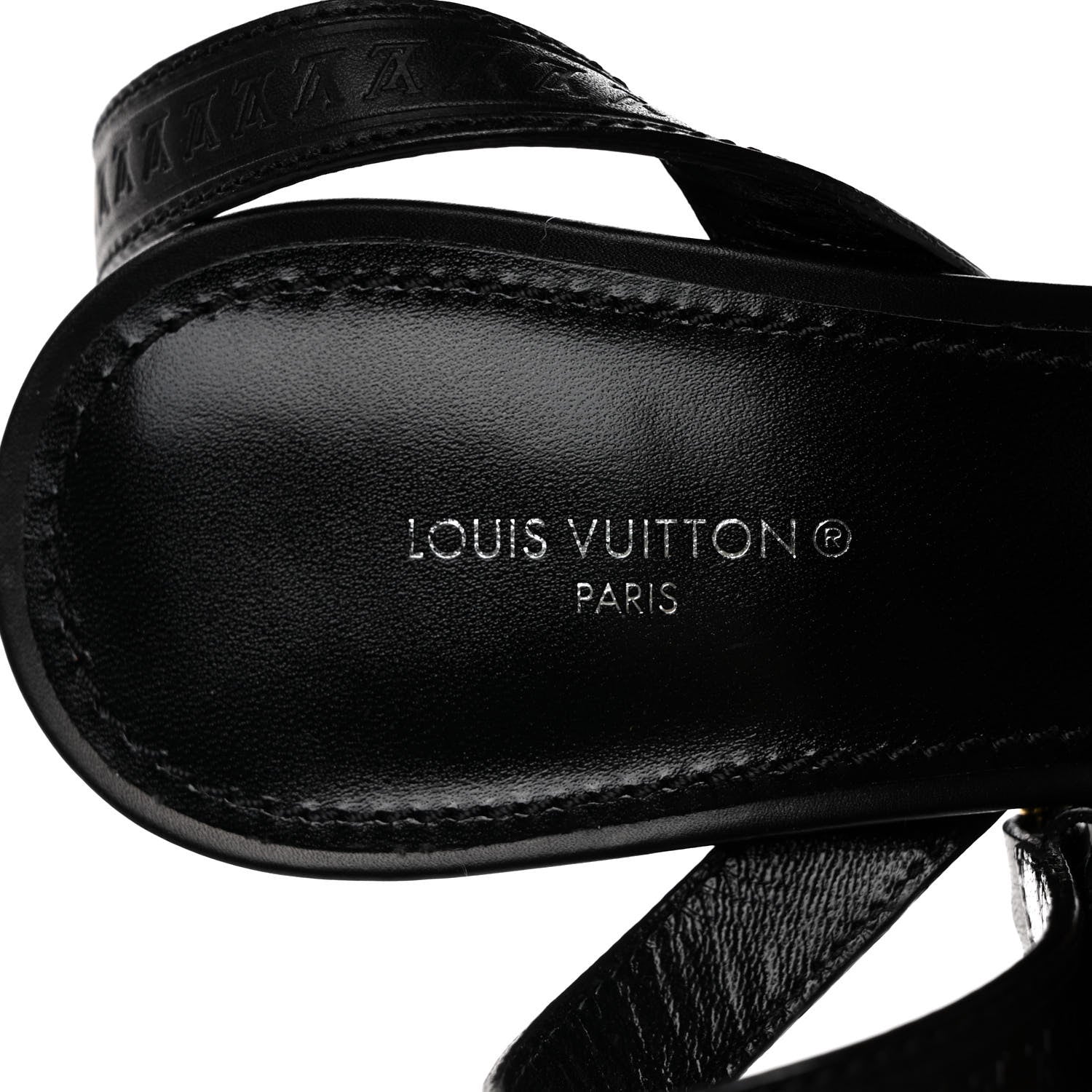 Louis Vuitton Calfskin Monogram Silhouette Sandals 38 Black 7 of 7