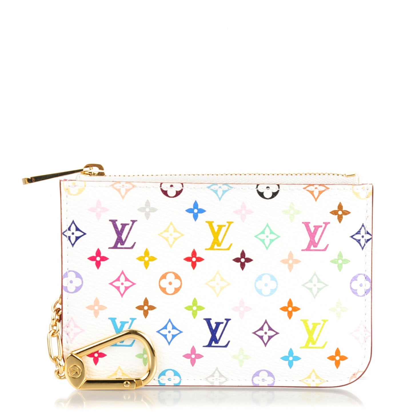 Monogram Multicolor Key Pouch White Litchi