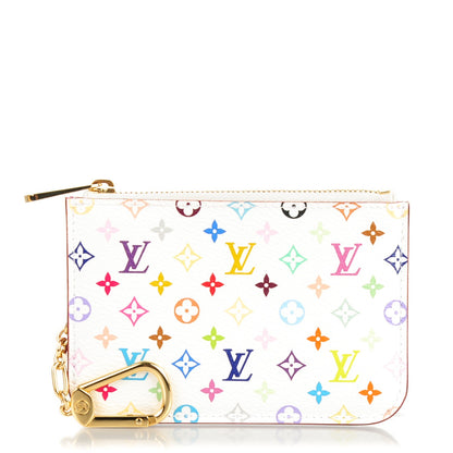 Louis Vuitton Monogram Multicolor Key Pouch White Litchi 1 of 7