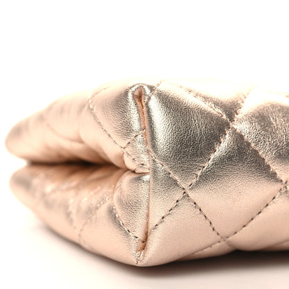 Chanel Metallic Lambskin Quilted Cosmetic Pouch Gold 8 of 10