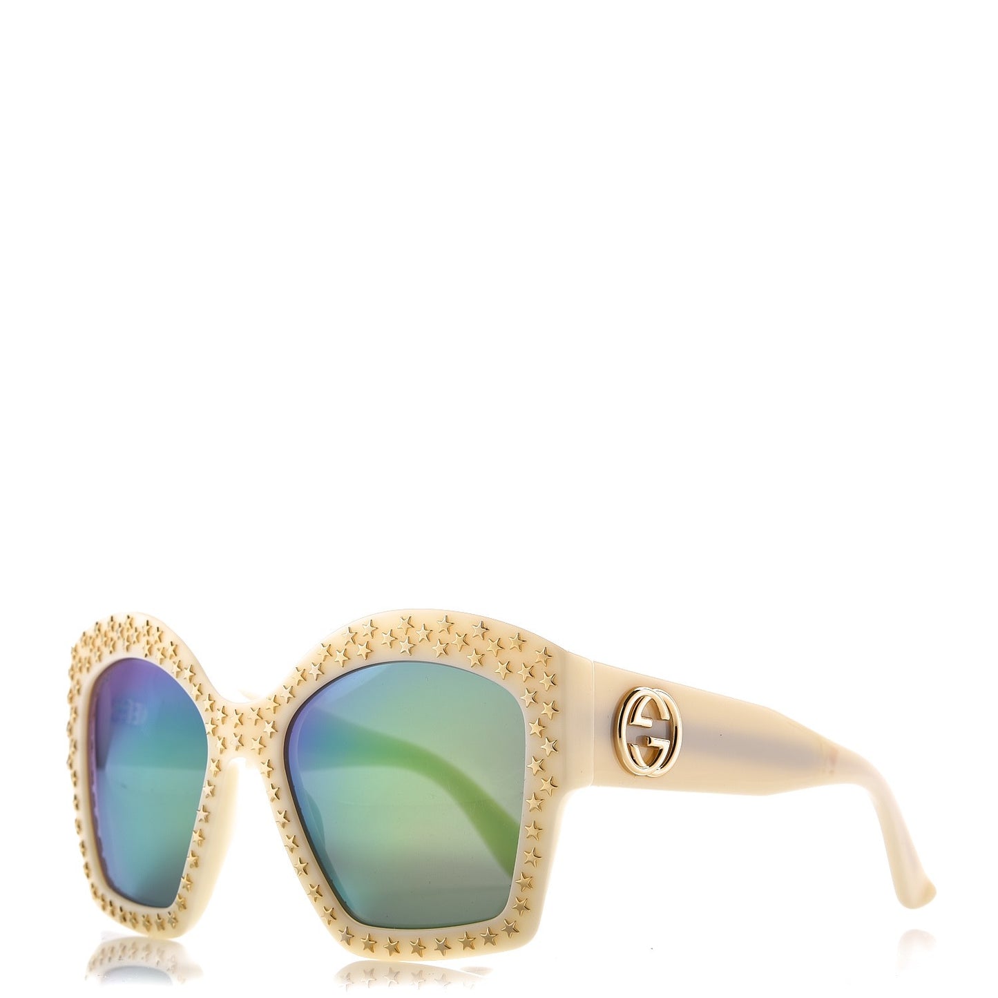 Square Frame Star Sunglasses GG 3870/S Ivory Gold