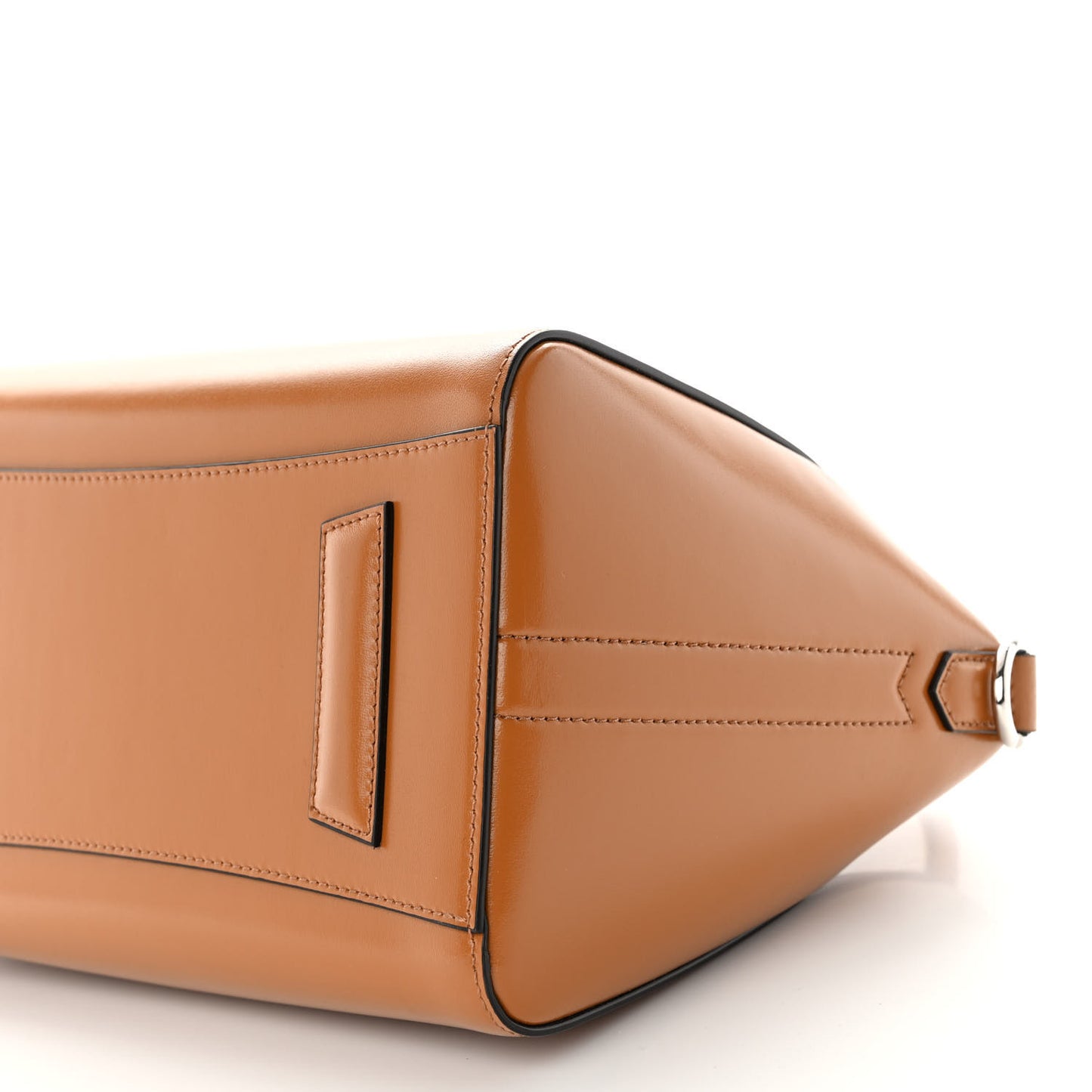 Shiny Lord Calfskin Small Antigona Camel
