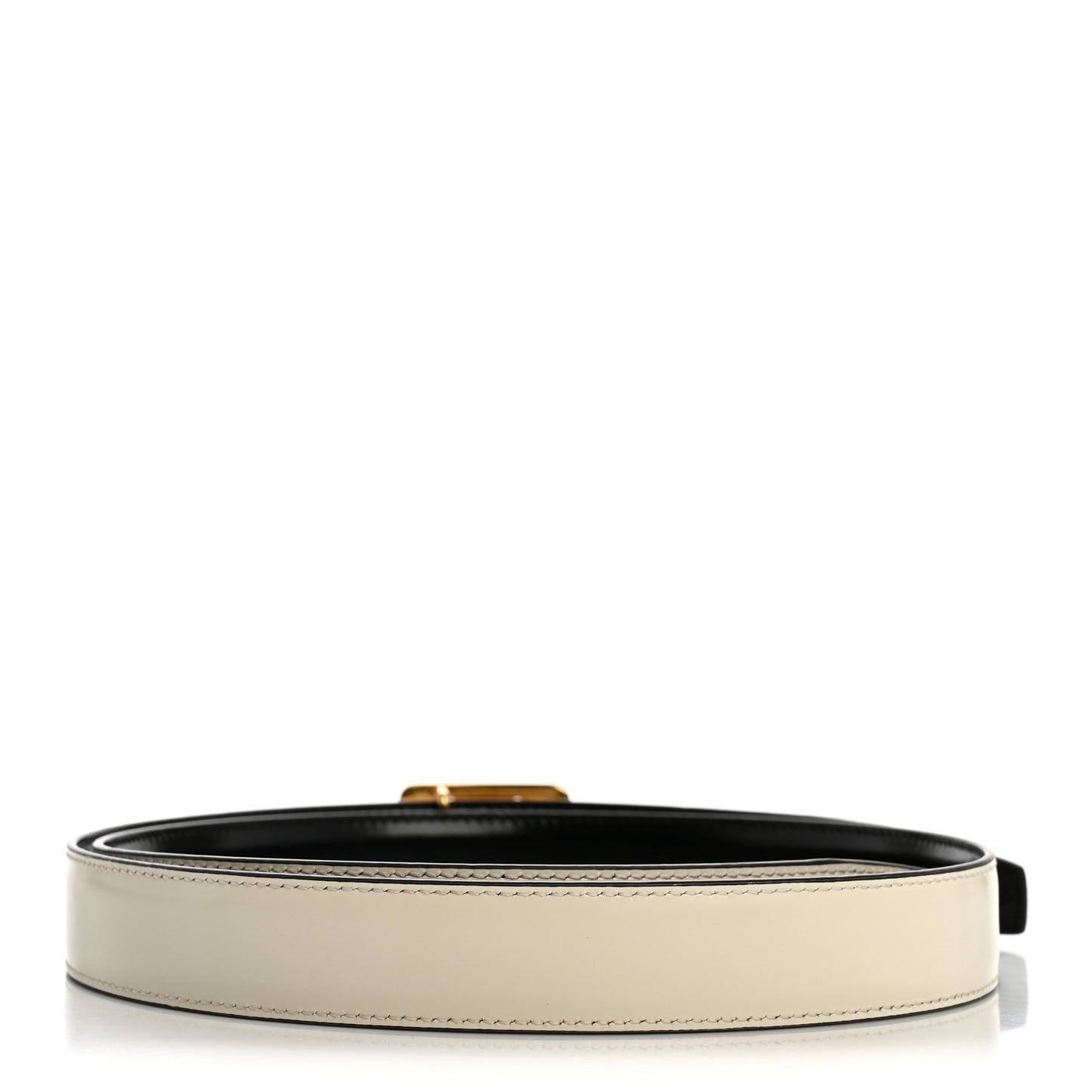 Box Calfskin Reversible 25mm Triomphe Belt 80 32 Black White Cotton