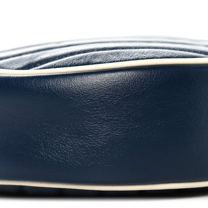 Gucci Azalea Calfskin Matelasse Diagonal Mini Torchon GG Marmont Round Shoulder Bag Blue Agata Mystic White 9 of 10