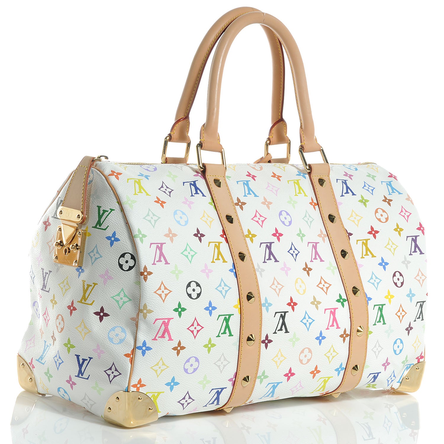 Louis Vuitton Monogram Multicolor Keepall 45 White 3 of 6