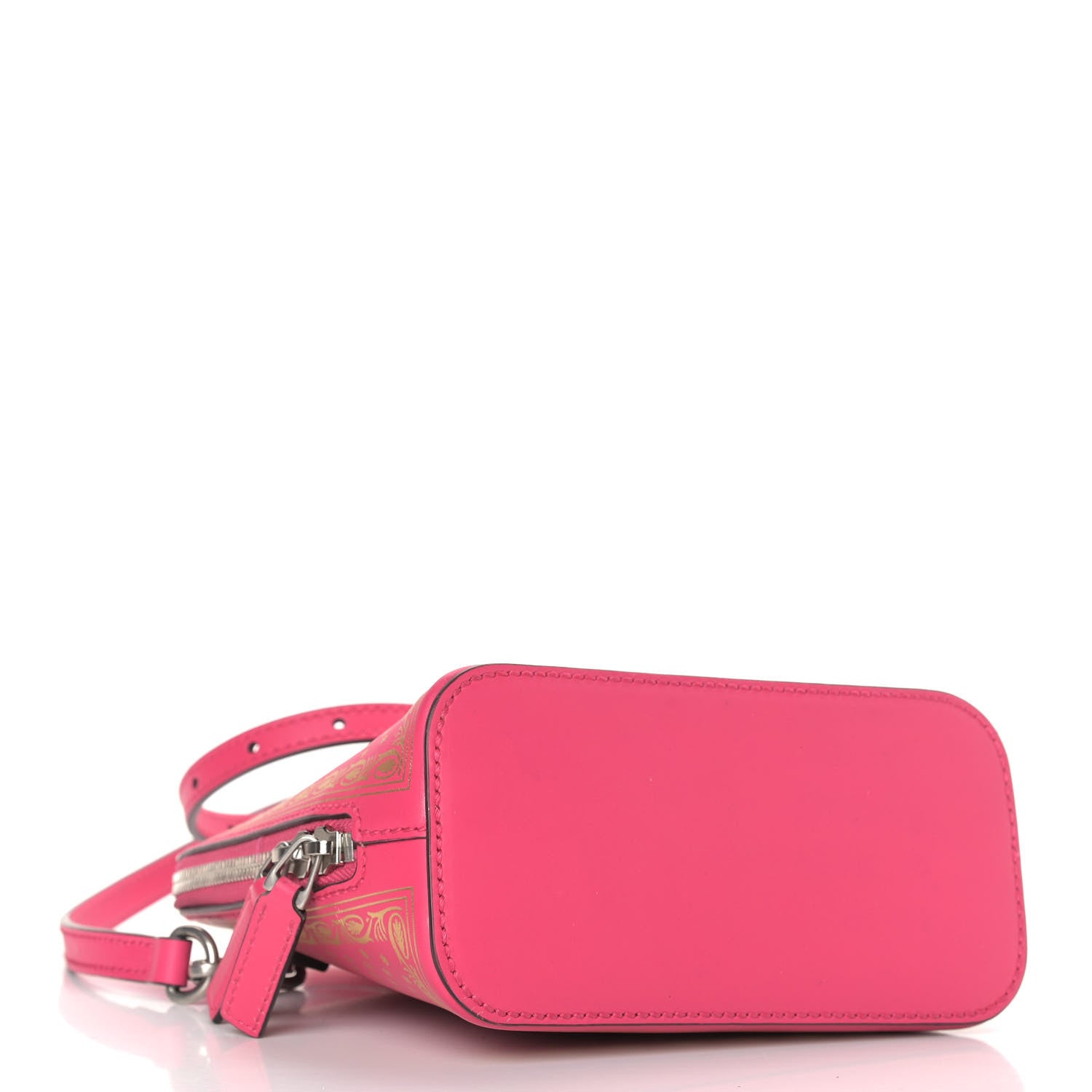 Gucci X SEGA Calfskin GUCCY Stars Mini Dome Shoulder Bag Violet Fuxia Gold 4 of 9