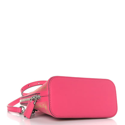 Gucci X SEGA Calfskin GUCCY Stars Mini Dome Shoulder Bag Violet Fuxia Gold 4 of 9