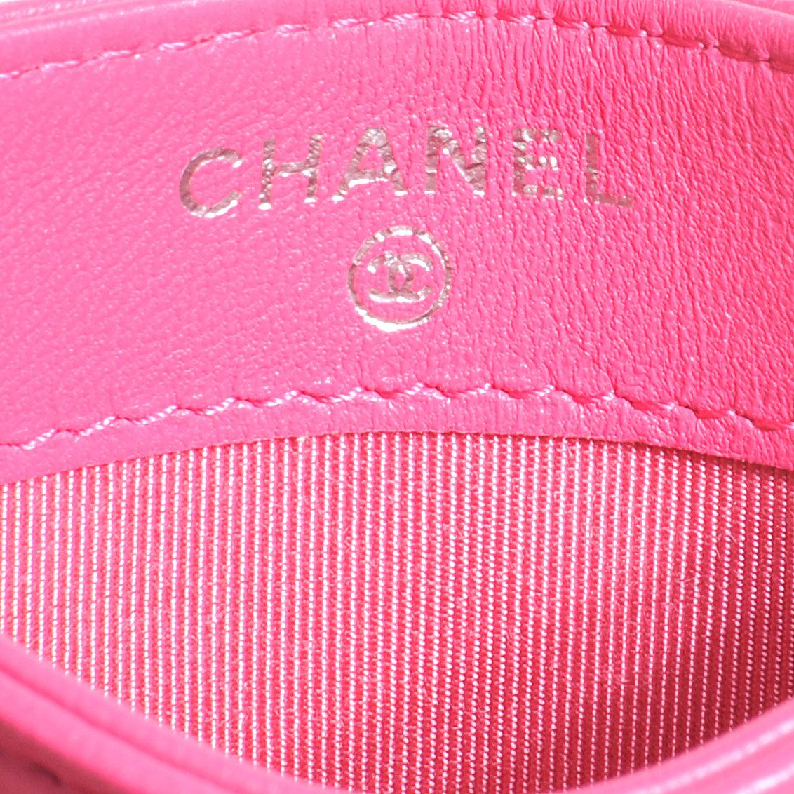 Chanel Lambskin Quilted Card Holder Fuchsia 6 of 7