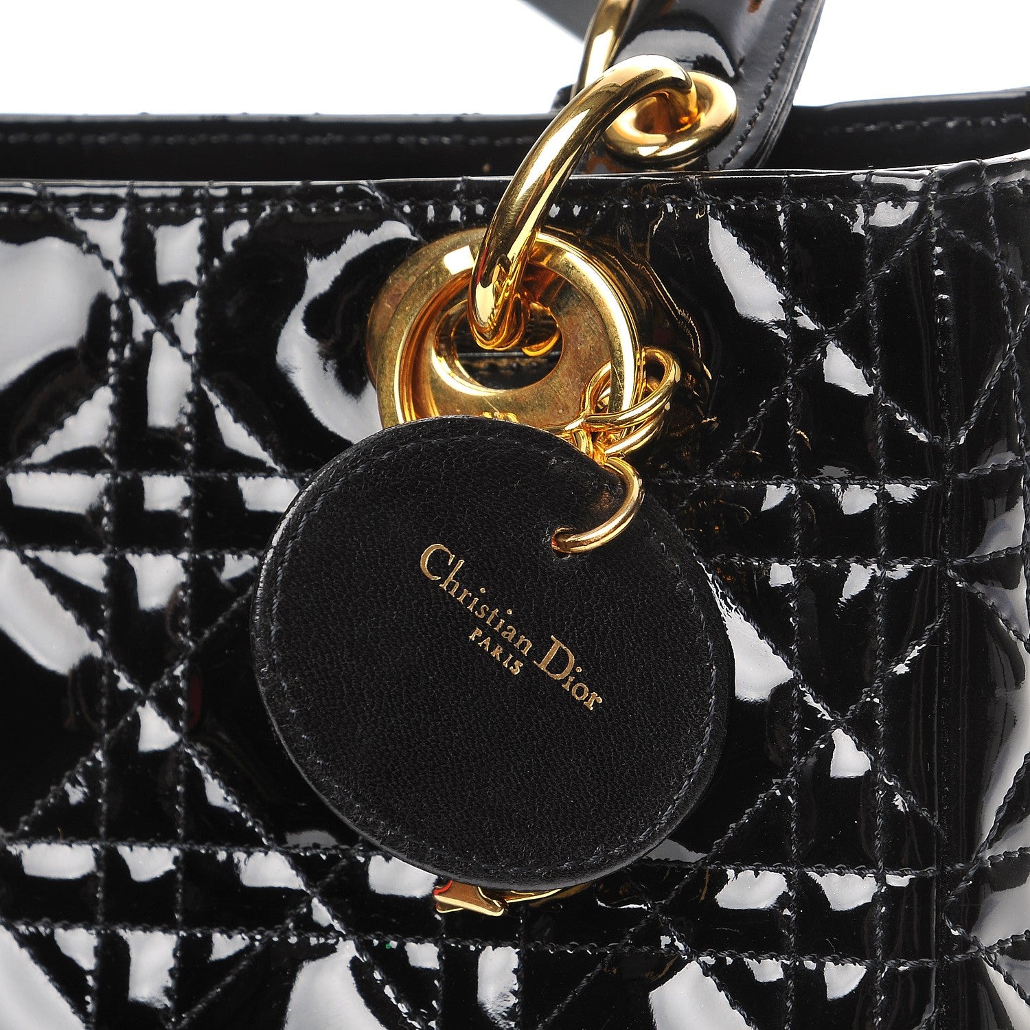 Christian Dior Patent Cannage Medium Lady Dior Black 8 of 13