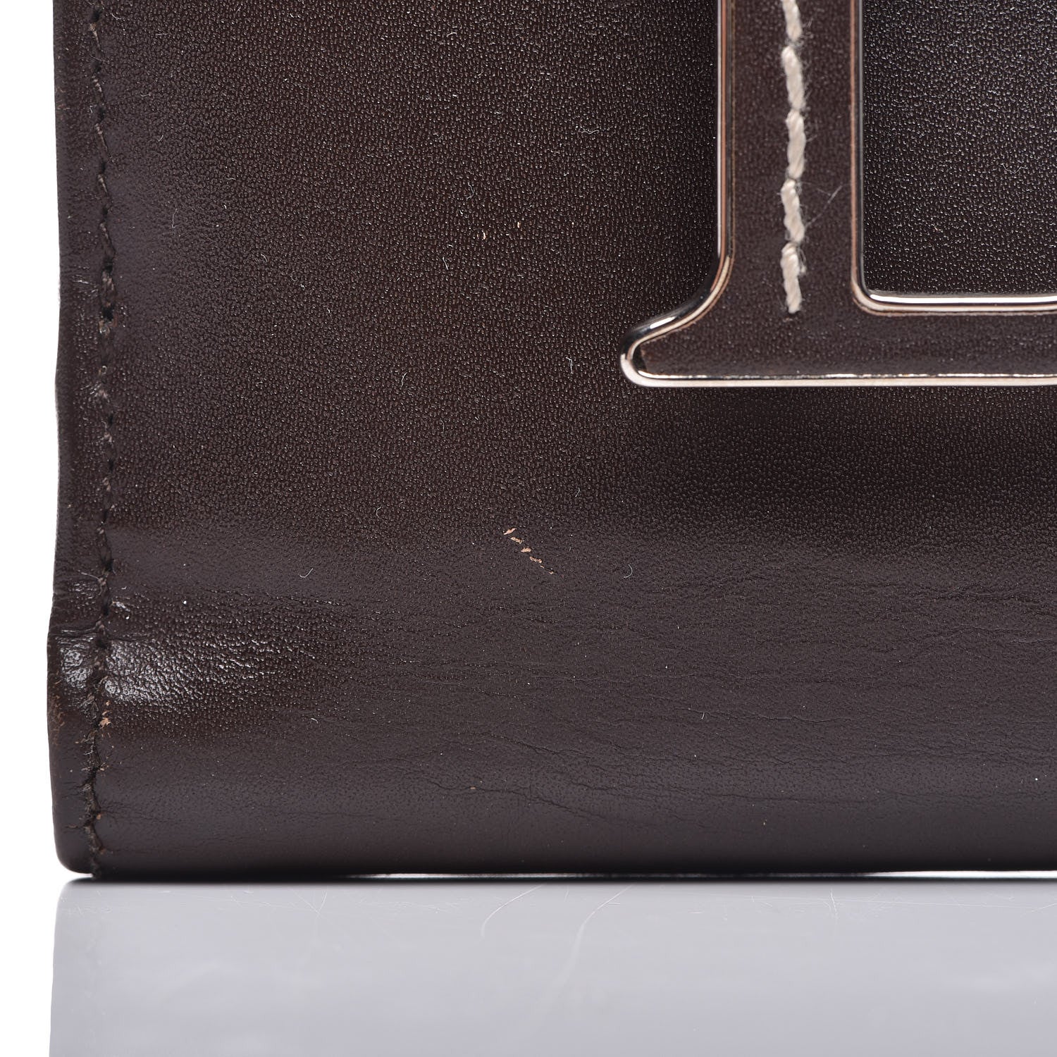 Christian Dior Calfskin Detective Compact Wallet Marron Fonce 7 of 17