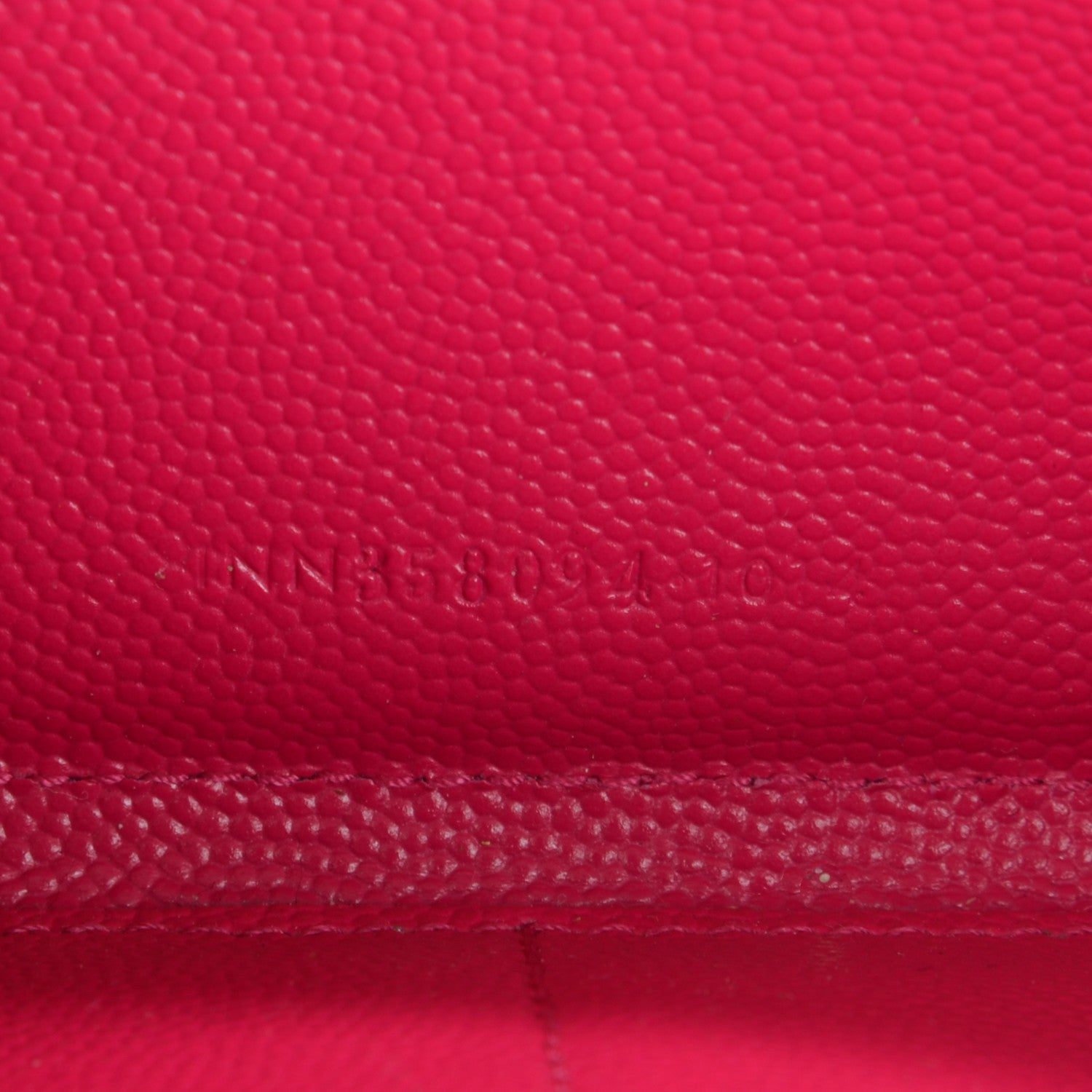 Saint Laurent Grain De Poudre Matelasse Chevron Monogram Zip Around Wallet Fuchsia 7 of 7