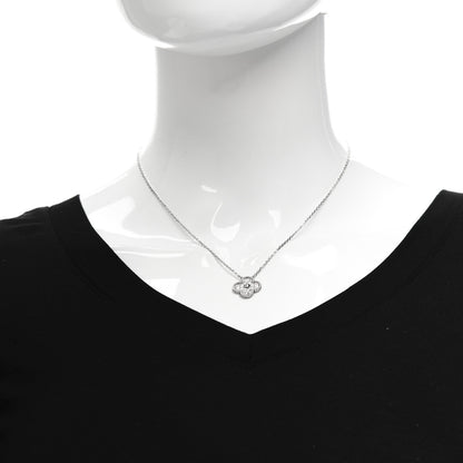 Van Cleef & Arpels 18K White Gold Diamond Vintage Alhambra Pendant Necklace 2 of 6