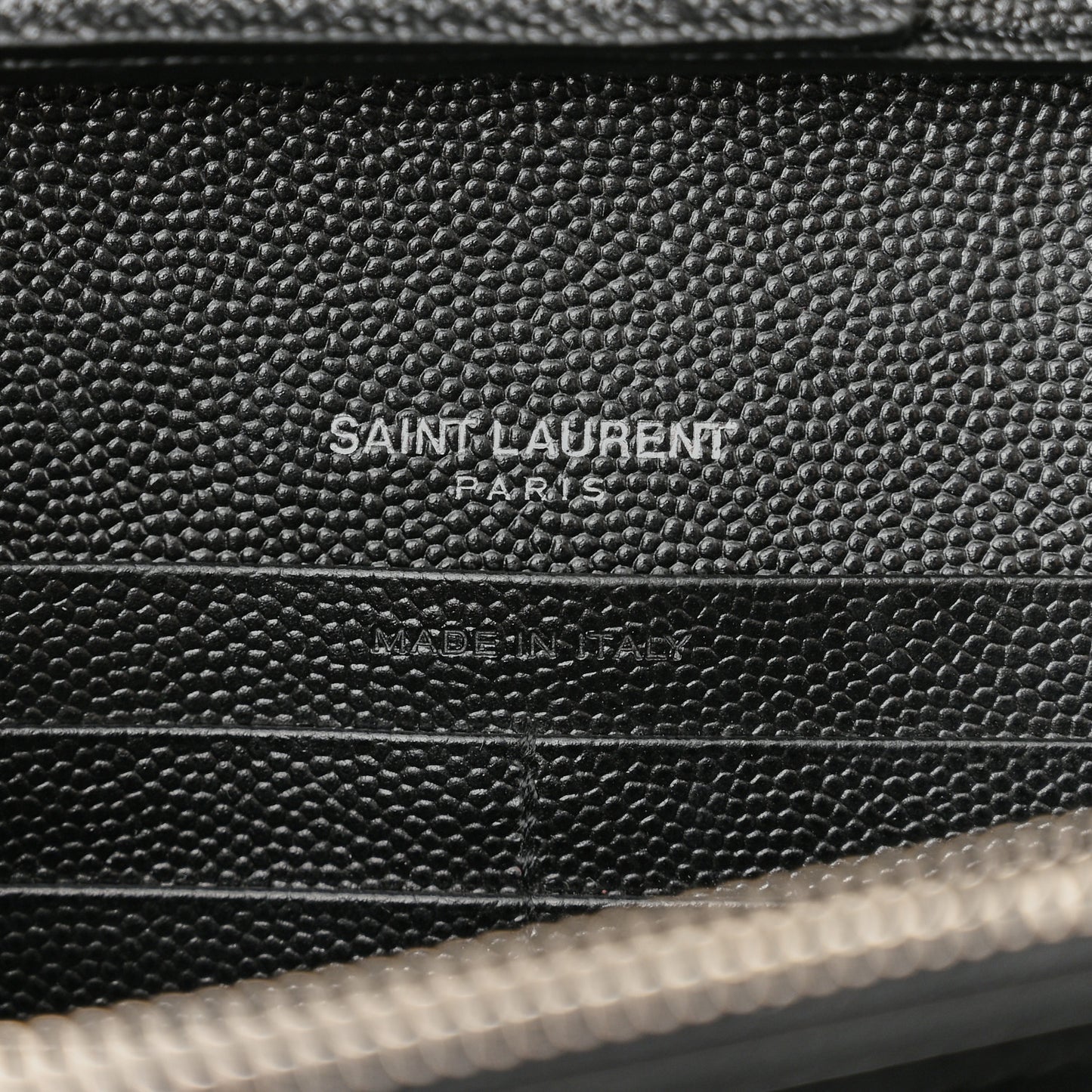 Grain De Poudre Matelasse Chevron Monogram Chain Wallet Black
