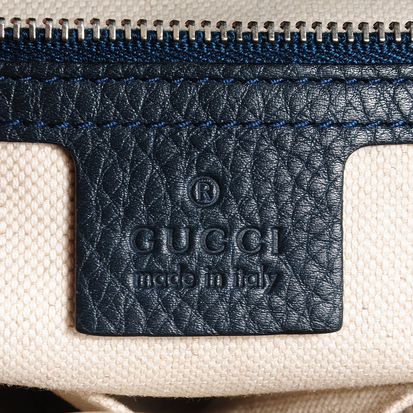 Guccissima New Bamboo Small Tassel Tote Dark Blue