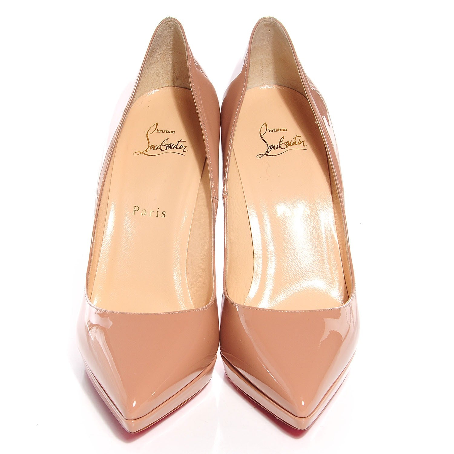 Christian Louboutin Patent Pigalle Plato 120 Pumps 39 Nude 2 of 7