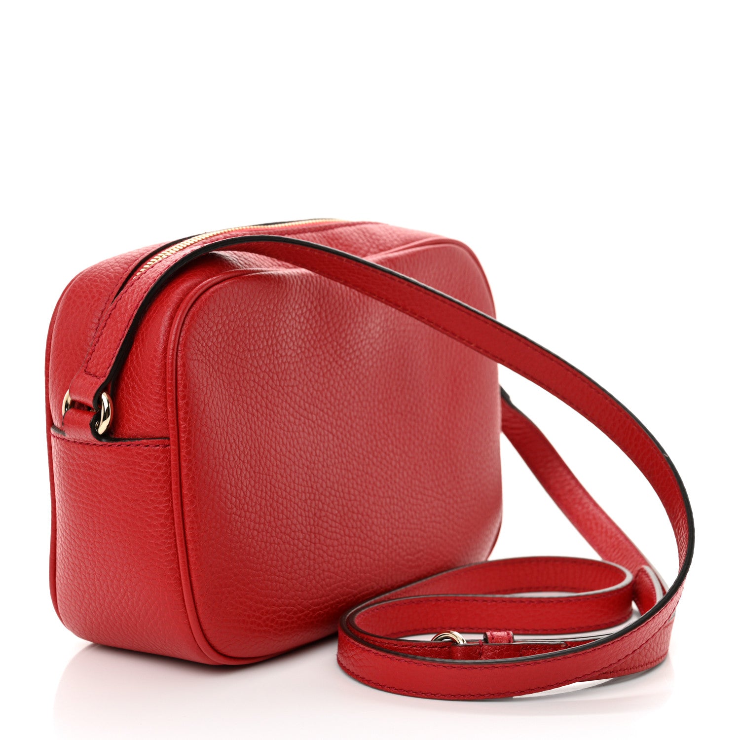 Gucci Pebbled Calfskin Small Soho Disco Bag Vibrant Red 3 of 12