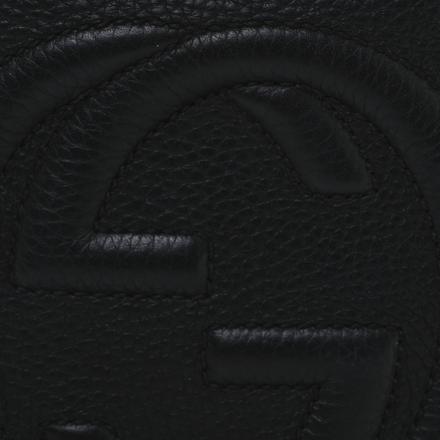 Pebbled Calfskin Small Soho Disco Bag Black