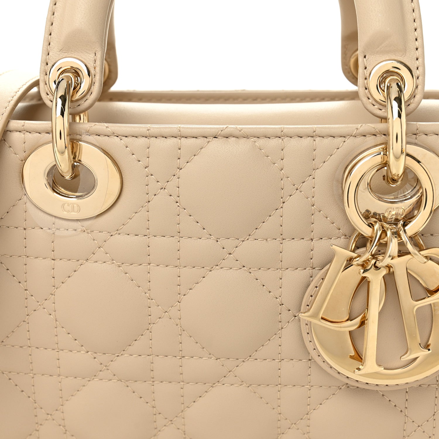 Christian Dior Lambskin Cannage Medium Lady D-Joy Sand 8 of 10