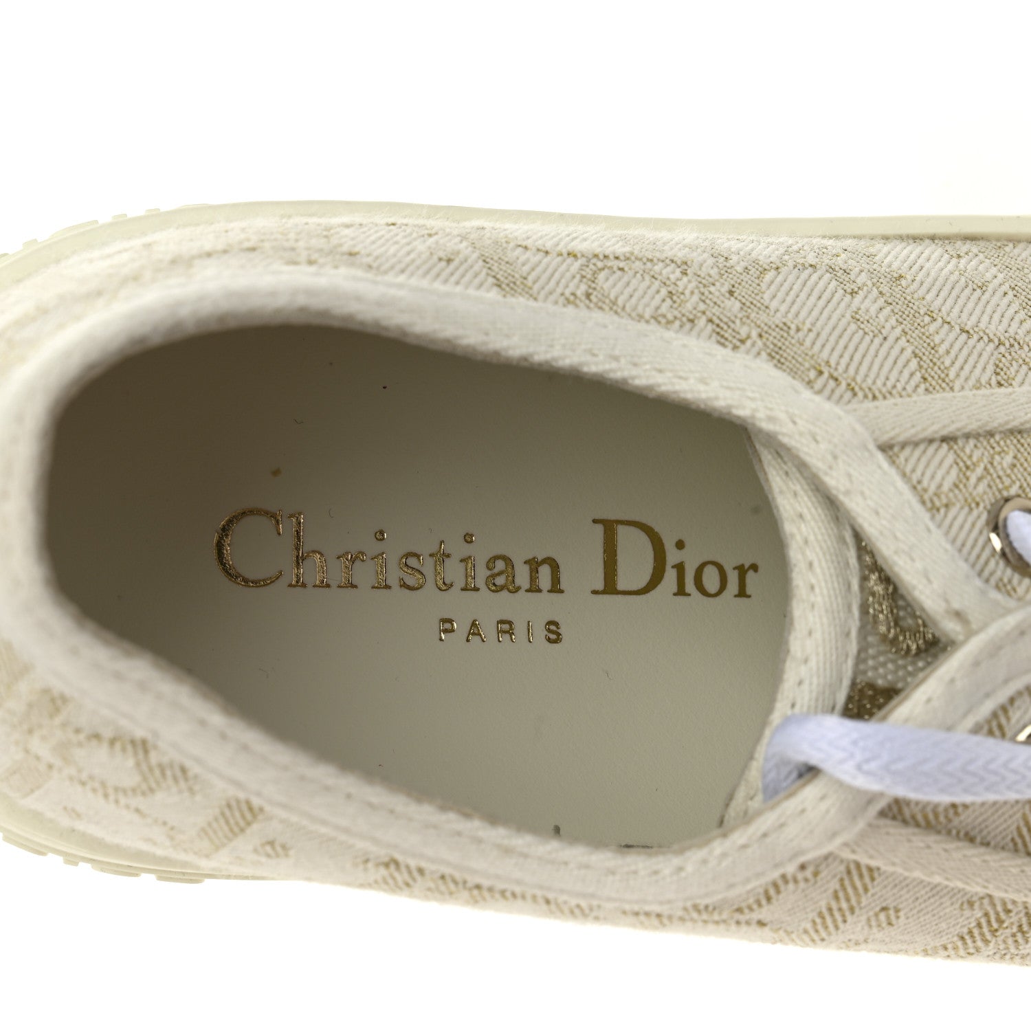 Christian Dior Canvas Oblique Walk'N'Dior Low Top Sneakers 37 Pale