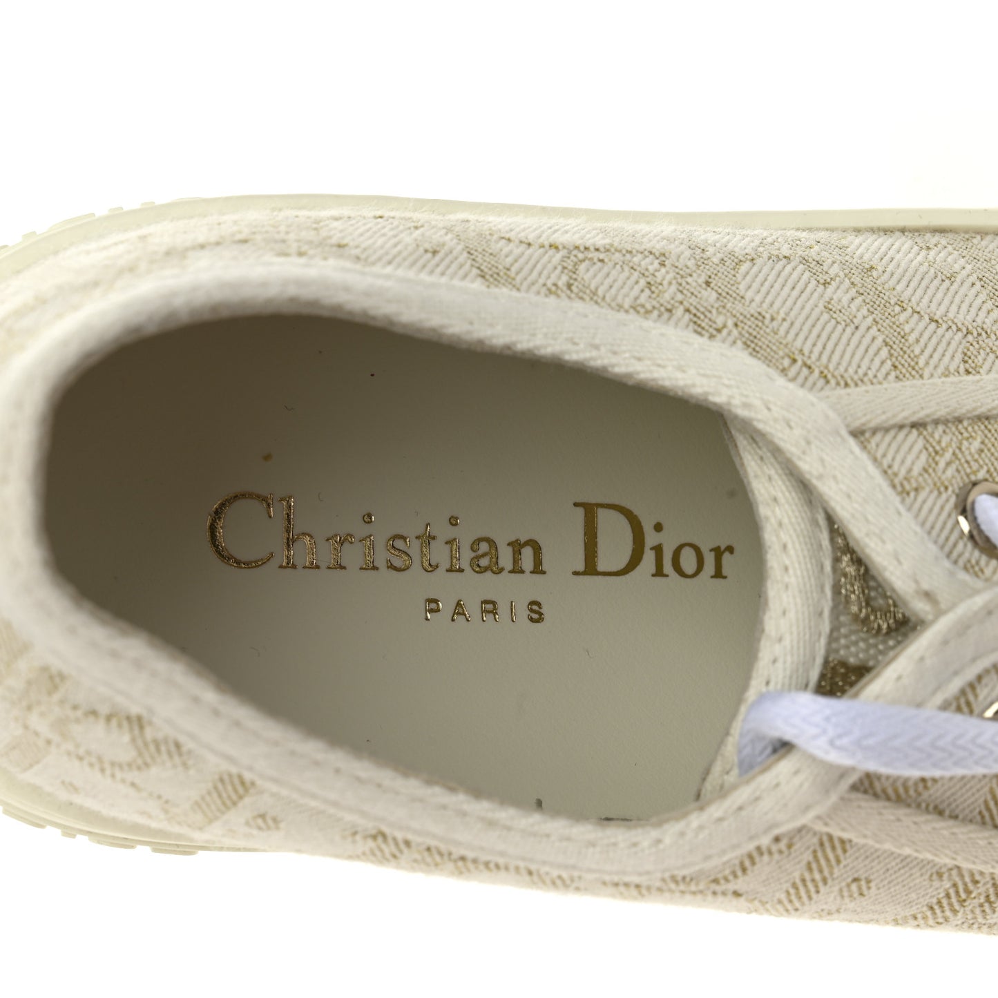 Canvas Oblique Walk'N'Dior Low Top Sneakers 37 Pale Gold