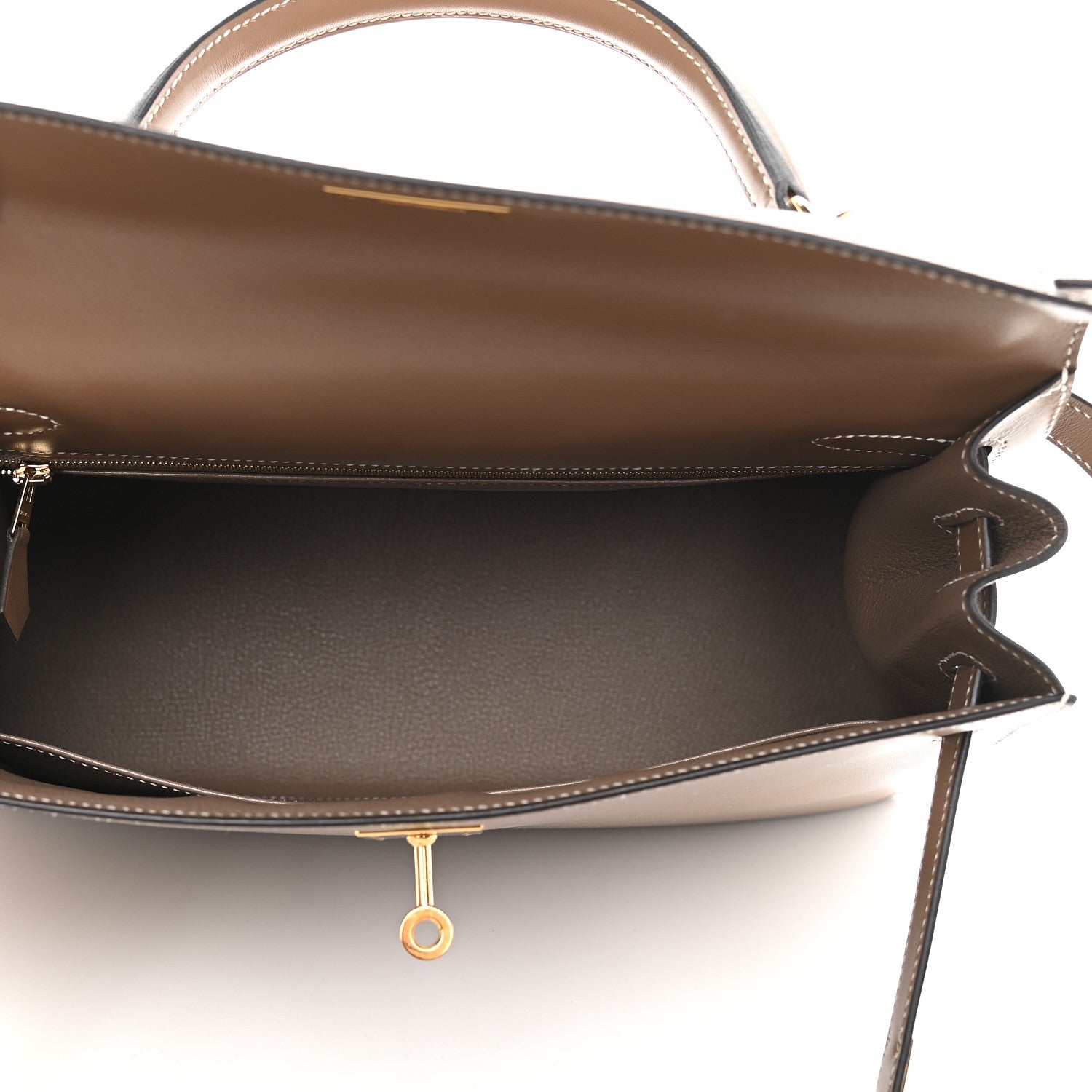 Hermes Tadelakt Sellier Kelly 32 Etoupe 5 of 10