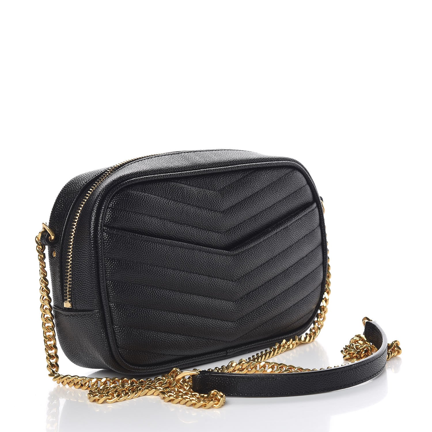Saint Laurent Grain De Poudre Matelasse Monogram Mini Lou Camera Bag Black 3 of 11