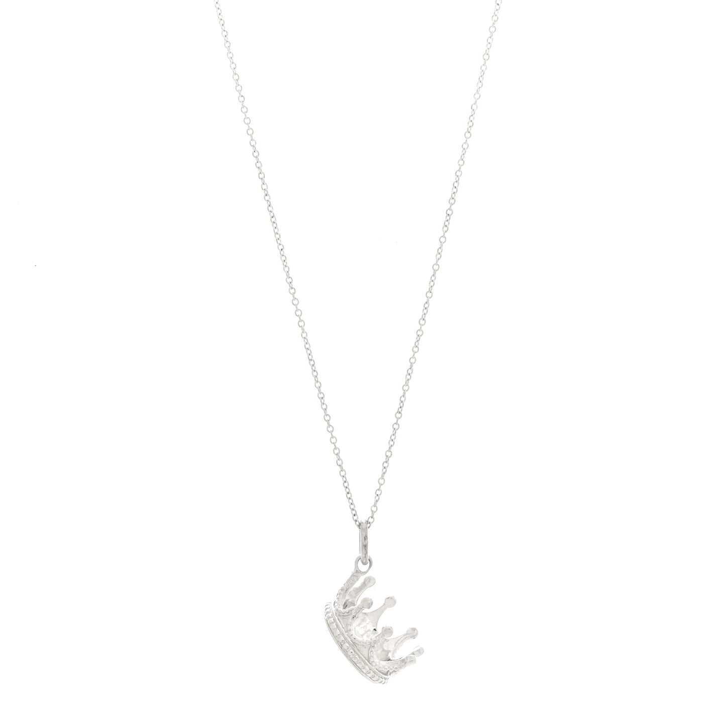 Sterling Silver Crown Charm Necklace