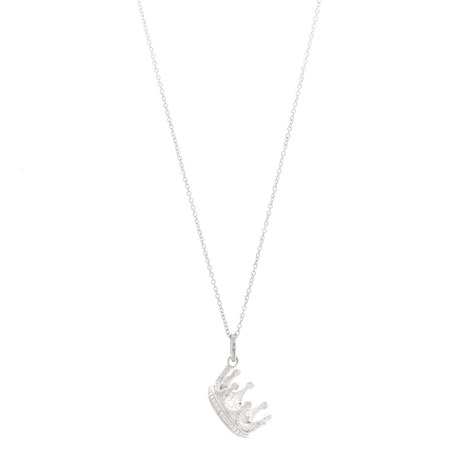 Tiffany Sterling Silver Crown Charm Necklace 1 of 5