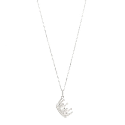 Tiffany Sterling Silver Crown Charm Necklace 1 of 5