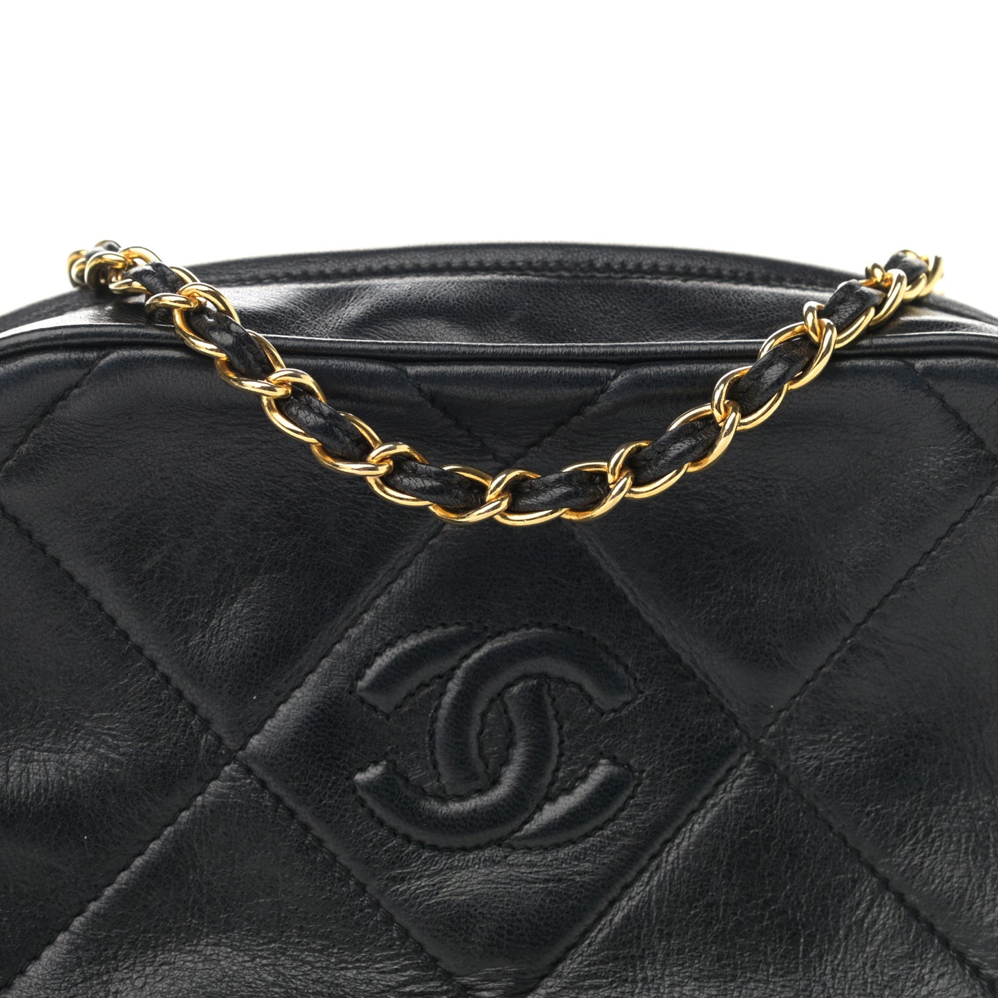 Lambskin CC Tassel Camera Case Black