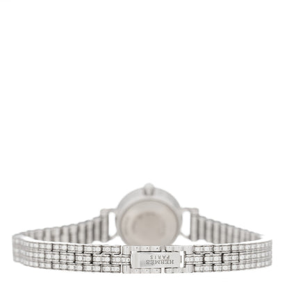 Hermes 18K White Gold Diamond Pave 16mm Faubourg Quartz Watch 3 of 5