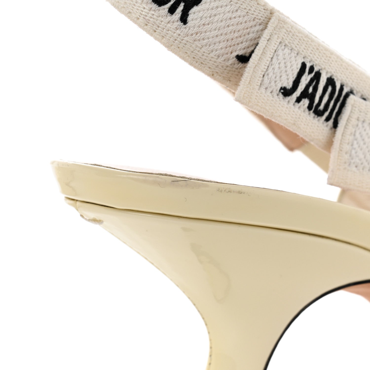 Christian Dior Patent Ribbon J'Adior Slingback 65mm Pumps 37.5 Off White 9 of 10
