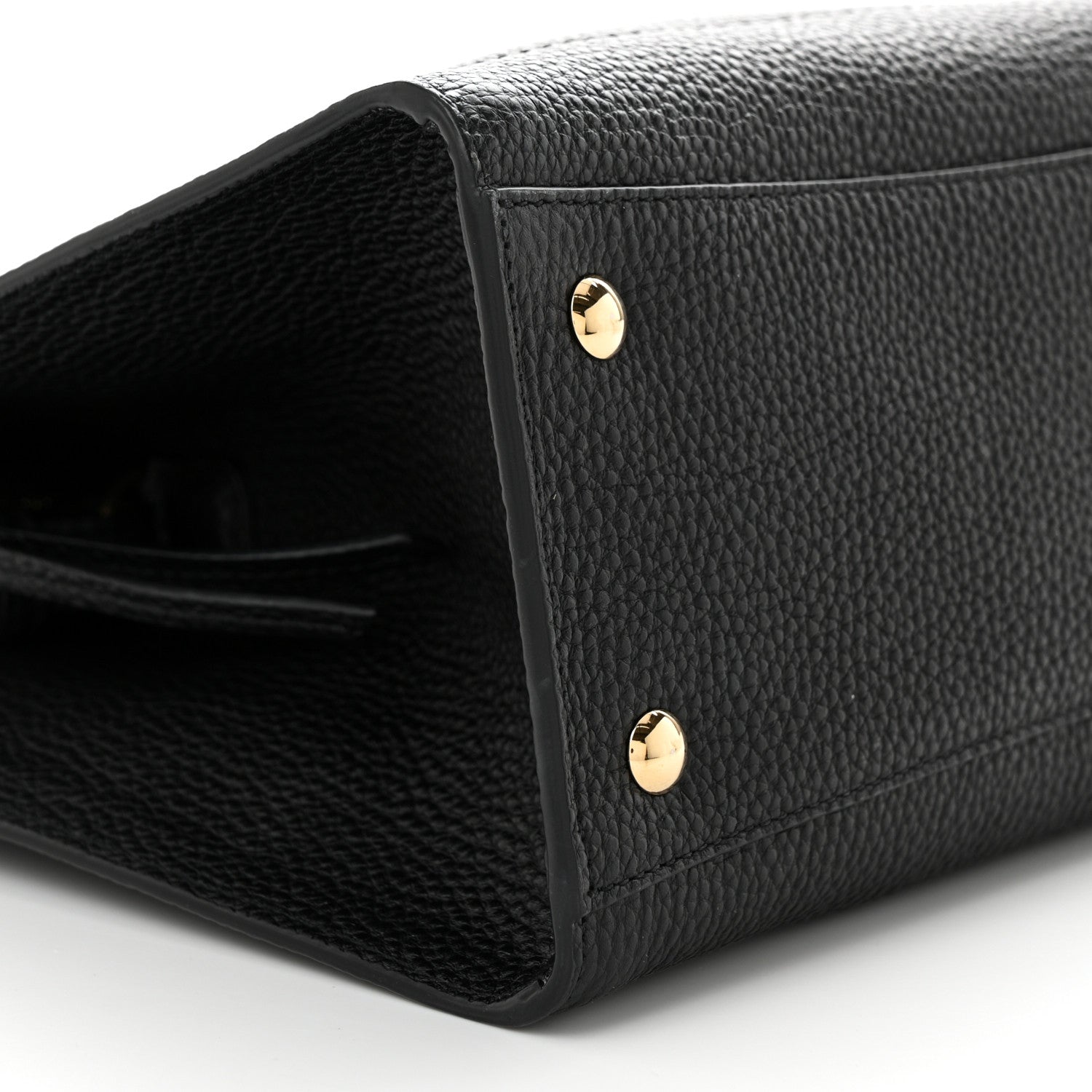 Salvatore Ferragamo Hammered Calfskin Double Handle Small Amy Tote Black 9 of 11