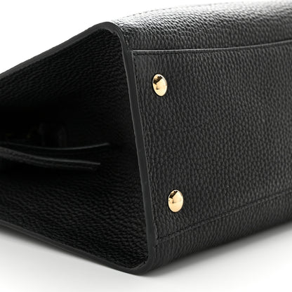 Salvatore Ferragamo Hammered Calfskin Double Handle Small Amy Tote Black 9 of 11