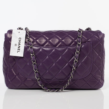 Chanel Lambskin Jumbo Single Flap Purple 4 of 10