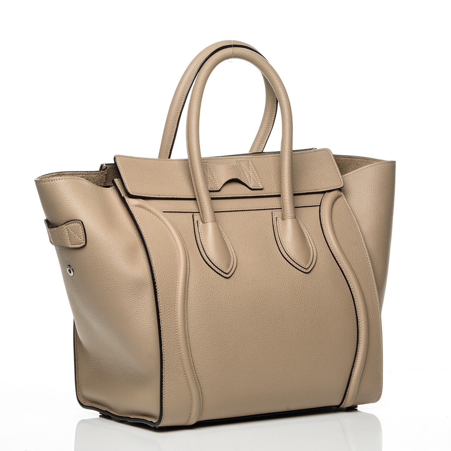 Celine Drummed Calfskin Mini Luggage Dune 3 of 6