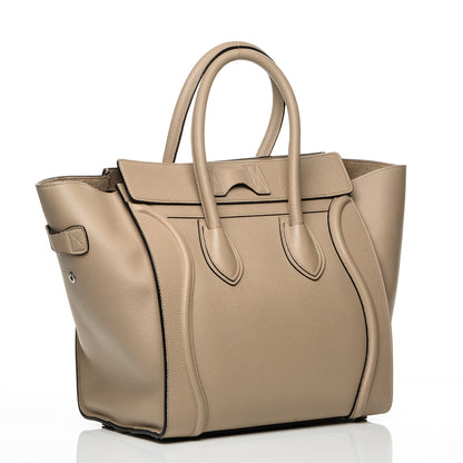 Celine Drummed Calfskin Mini Luggage Dune 3 of 6