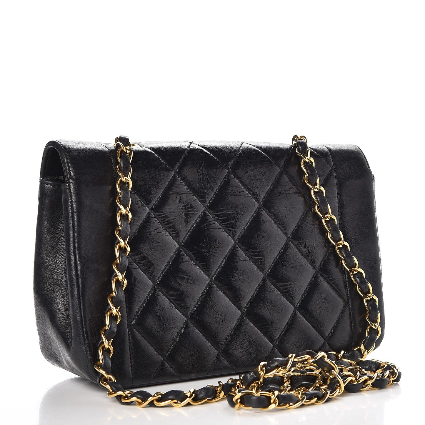 Lambskin Quilted Small Single Flap Black