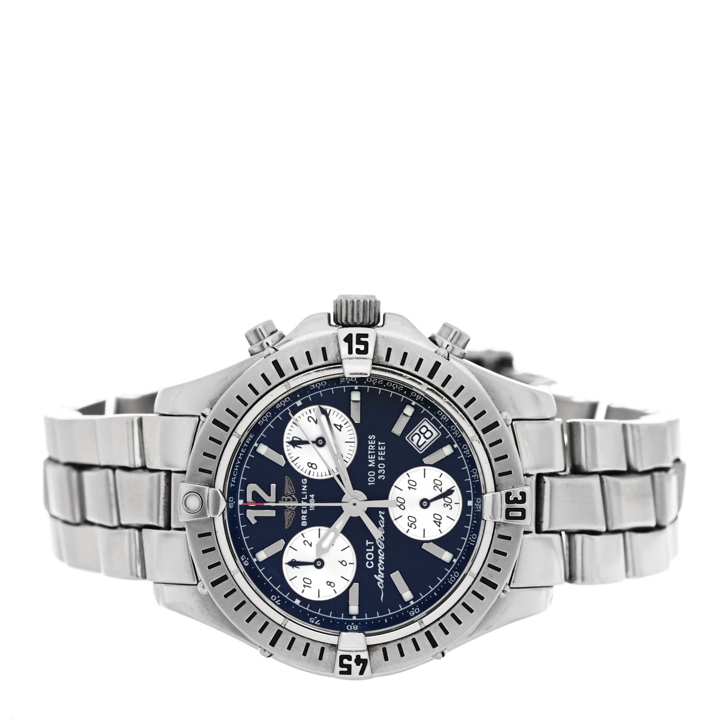 Stainless Steel 38mm Colt ChronoOcean Chronograph Quartz Watch Blue A53350
