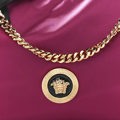 Versace Nylon Tribute Chain Crossbody Shoulder Bag Dark Pink Black 9 of 12