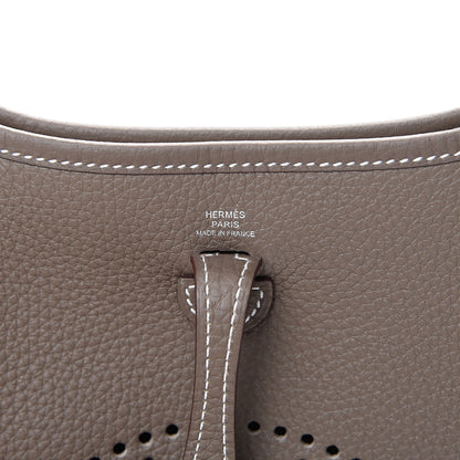 Hermes Taurillon Clemence Amazone Evelyne TPM Etoupe Bleu Indigo 7 of 10