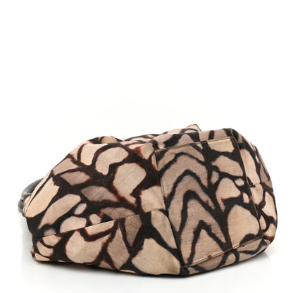 Jimmy Choo Calfskin Canvas Diego Shell Print Tote Brown 3 of 10