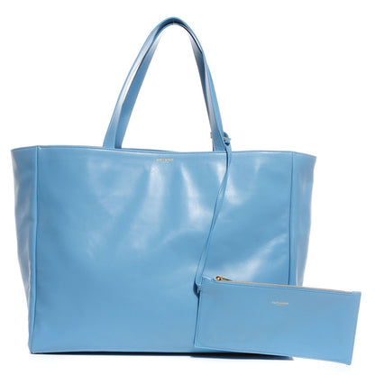 Saint Laurent Leather Reversible East West Shopper Tote Sky Blue 5 of 9