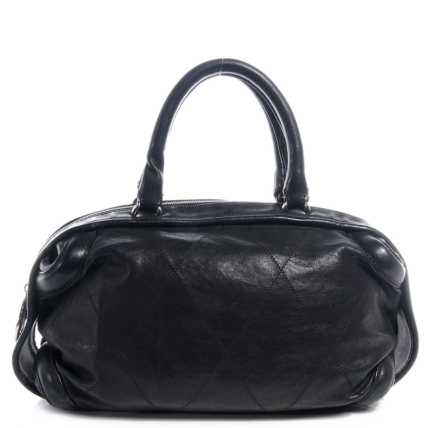 Chanel Calfskin Round Bowling Bag Black 1 of 8